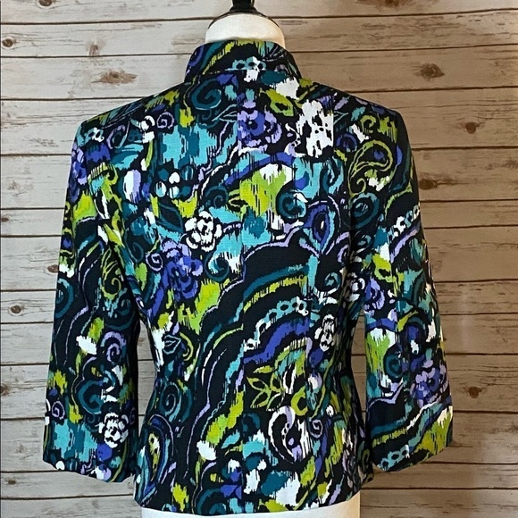 Kasper artsy corpcore multicolored single-breasted blazer Size 8 - Picture 7 of 7
